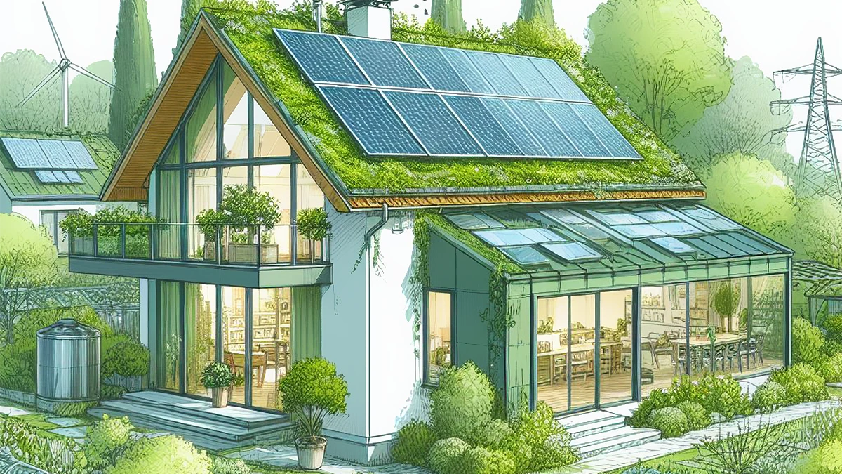 illustrazione di una casa green